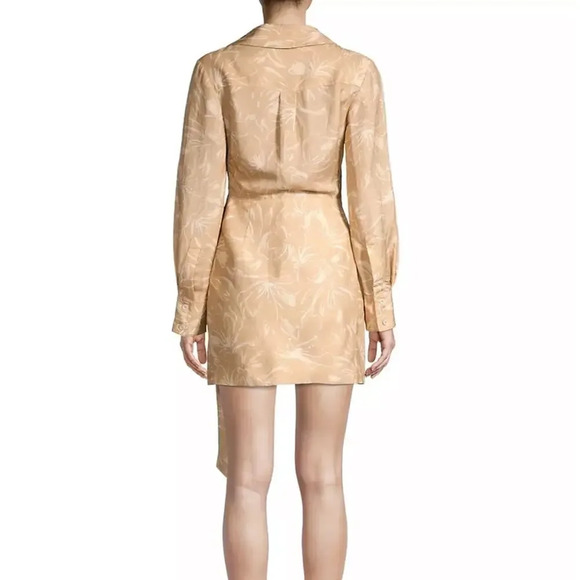 SIGNIFICANT OTHER Tamika Printed Linen-Blend‎ Wrap Dress size 4 - Picture 2 of 11